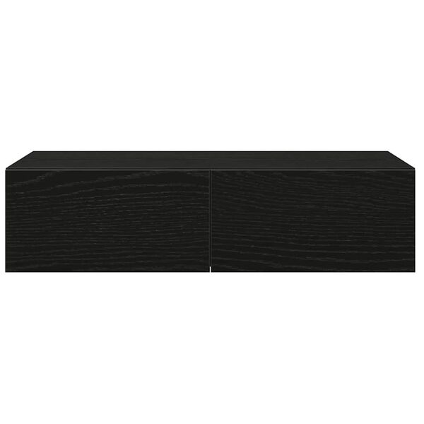 vidaXL Estante de pared con cajones de madera contrachapada negro