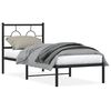 vidaXL Estructura cama sin colch&oacute;n con cabecero metal negro 80x200 cm