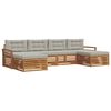 vidaXL Juegos de sof&aacute;s con coj&iacute;n 6 pcs Gris Natural y Claro