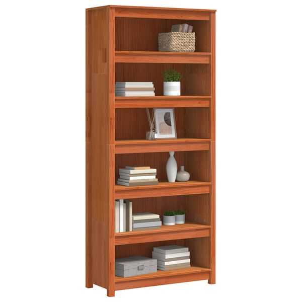 vidaXL Librer&iacute;a Marr&oacute;n cera 80 x 35 x 183 cm Madera de pino macizo