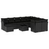 vidaXL Set de sof&aacute;s de jard&iacute;n 11 pzas y cojines rat&aacute;n sint&eacute;tico negro