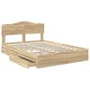 vidaXL Cama con almacenamiento con cabecera Roble Sonoma 140 x 190 cm
