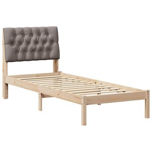 vidaXL Estructura de Cama con Cabecera Tapizada Marr&oacute;n 80 x 200 cm
