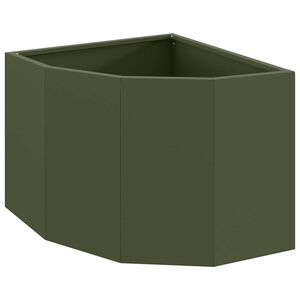vidaXL Macetero de Esquina Verde oliva 45 x 45 x 35 cm Acero