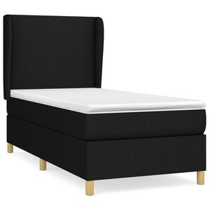 vidaXL Cama box spring con colch&oacute;n tela negro 80x200 cm