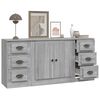 vidaXL Aparadores 3 piezas madera contrachapada gris Sonoma