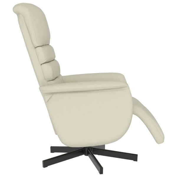 vidaXL Sill&oacute;n reclinable con reposapi&eacute;s cuero sint&eacute;tico color crema