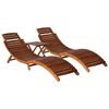 vidaXL Set de tumbonas con mesita 3 piezas madera maciza de acacia