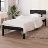 vidaXL Estructura de cama sin colch&oacute;n madera maciza negro 100x200 cm