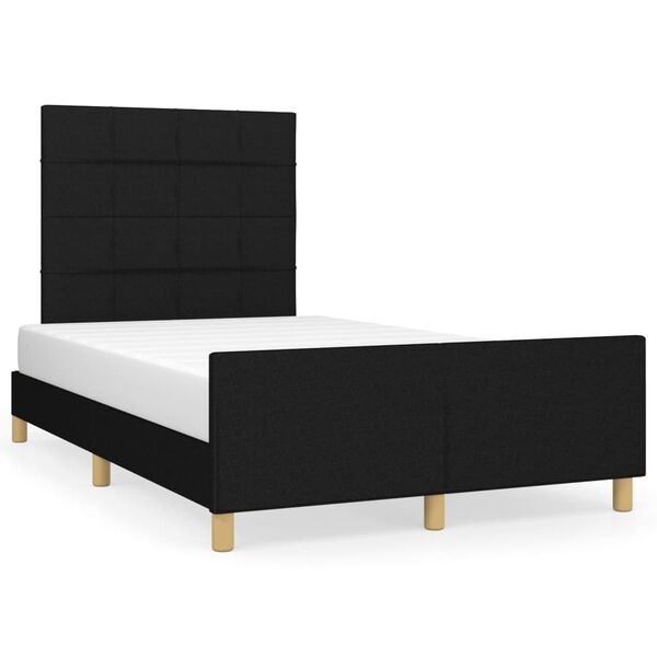 vidaXL Estructura de cama sin colch&oacute;n tela negro 120x190 cm