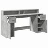 vidaXL Escritorio con LED madera ingenier&iacute;a gris hormig&oacute;n 160x55x91 cm
