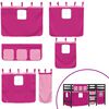 vidaXL Cama alta para ni&ntilde;os con cortinas madera pino rosa 80x200 cm