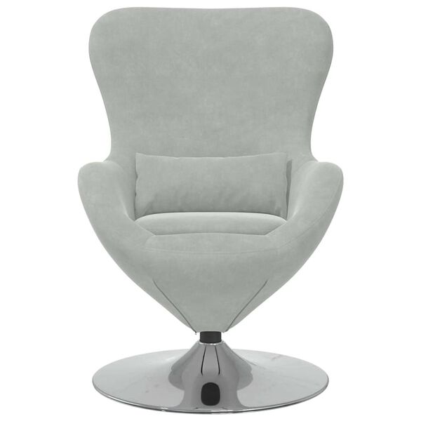 vidaXL Sillón huevo Gris Claro 63 x 73 x 90 cm Terciopelo