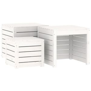 vidaXL Set de cajas de jard&iacute;n 3 piezas madera maciza de pino blanco
