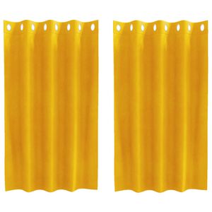 vidaXL Cortinas opacas 2 pcs Amarillo Mostaza 140 x 140 cm Terciopelo