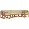 vidaXL Conjunto de sof&aacute;s de exterior con coj&iacute;n 7 pcs Natural y Beige