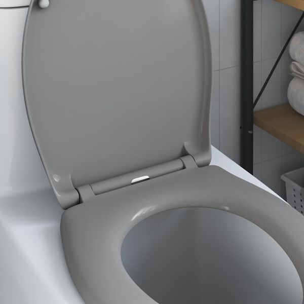 vidaXL Asiento de WC Gris 44,8 x 37,3 x 4,2 cm Duroplast