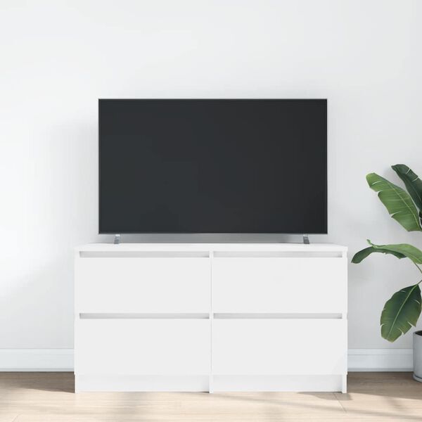 vidaXL Mueble para TV madera contrachapada blanco 100x35x54 cm