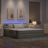 vidaXL Cama con almacenamiento y LED Gris Claro 180 x 200 cm tela