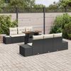 vidaXL Conjunto de sofá de jardín 7 pcs Negro Poliratán