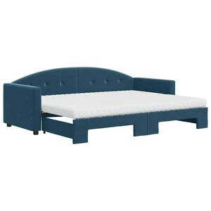 vidaXL Sof&aacute; cama nido con colch&oacute;n terciopelo azul 80x200 cm