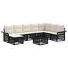 vidaXL Conjunto de sof&aacute;s de jard&iacute;n 9 uds. Negro rat&aacute;n sint&eacute;tico