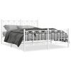 vidaXL Estructura cama sin colch&oacute;n con estribo metal blanco 160x200 cm