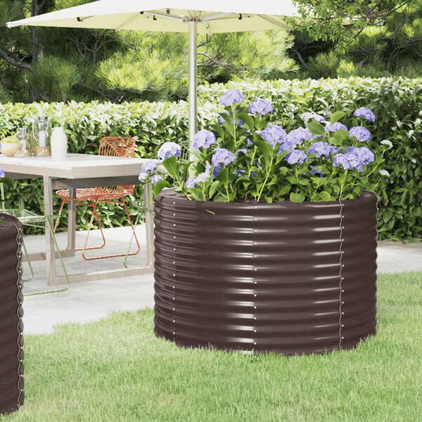 vidaXL Jardinera arriate acero galvanizado marrón 100x100x68cm