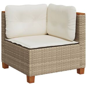 vidaXL Sill&oacute;n de esquina de jard&iacute;n con cojines rat&aacute;n sint&eacute;tico beige