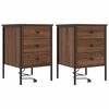 vidaXL Armario de Noche con caj&oacute;n 2 pcs Roble Marr&oacute;n 42 x 41 x 61 cm