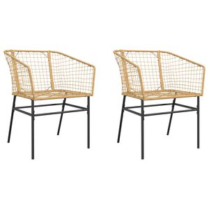 vidaXL Sillones de jard&iacute;n 2 unidades rat&aacute;n sint&eacute;tico marr&oacute;n