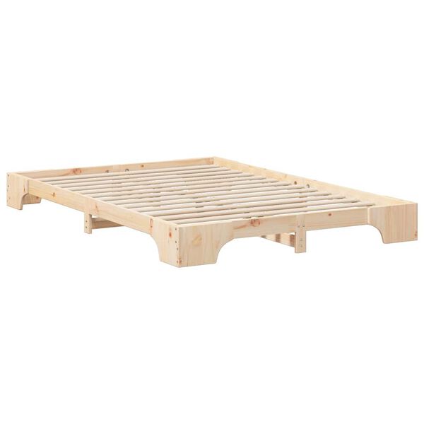 vidaXL Estructura de cama Marrón 140 x 210 cm Madera de pino macizo