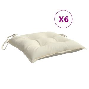 vidaXL Cojines sillas de jard&iacute;n 6 uds tela Oxford crema 40x40x7 cm