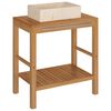 vidaXL Mueble tocador madera teca maciza con lavabo de m&aacute;rmol crema