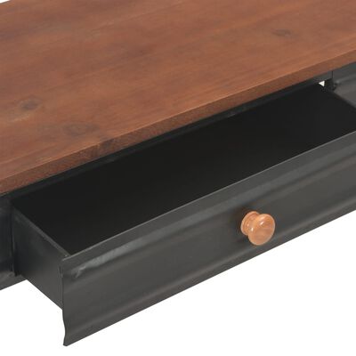 vidaXL Mesa consola con 2 cajones 120x30x75 cm madera maciza abeto