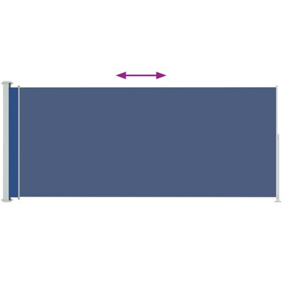 vidaXL Toldo lateral retráctil de jardín azul 180x500 cm