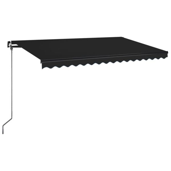 vidaXL Toldo manual retr&aacute;ctil con LED gris antracita 400x350 cm