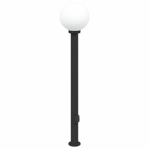 vidaXL Baliza de luz con toma de corriente de 120 cm, color negro, IP44