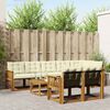 vidaXL Conjunto de sof&aacute;s de exterior con coj&iacute;n 9 pcs Natural y Crema