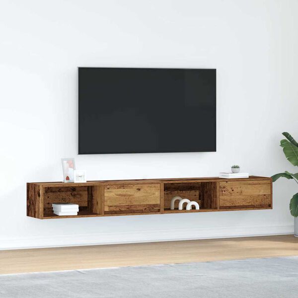 vidaXL Muebles de TV 2 uds 100x31x25,5 cm Madera ingeniería envejecida