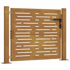 vidaXL Puerta de jard&iacute;n 100x75 cm de acero corten con dise&ntilde;o cuadrado