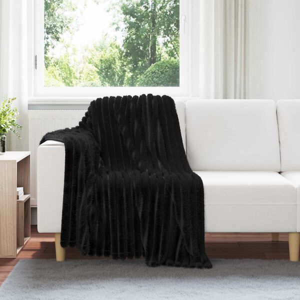 vidaXL Mantitas de Sof&aacute; 6 pcs Negro 150 x 130 cm Lana