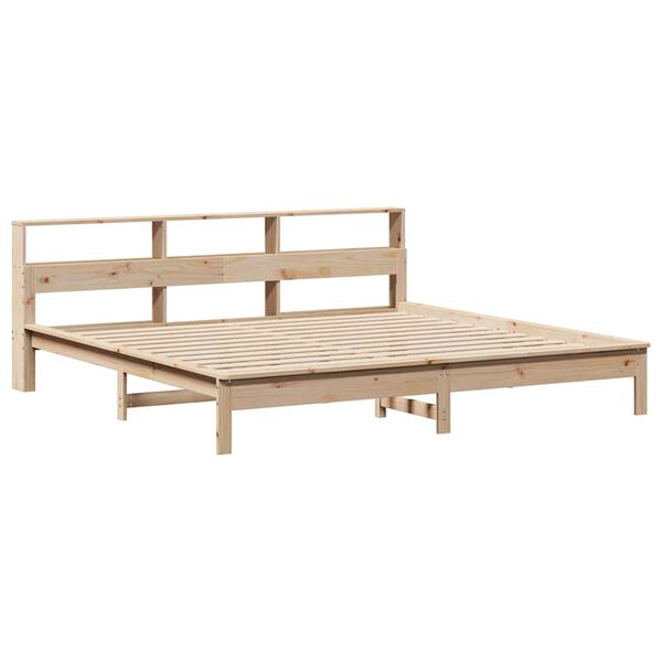 vidaXL Cama con estanter&iacute;a sin colch&oacute;n madera maciza de pino 200x200cm