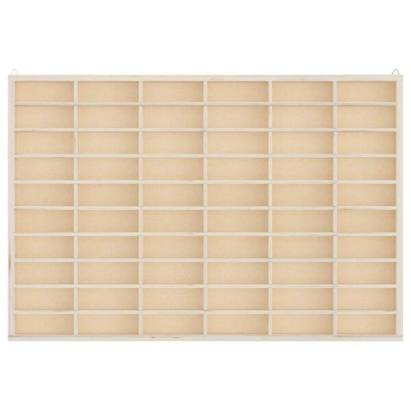 vidaXL Vitrina de madera para coleccionistas con 60 compartimentos 60x4,5x40,5 cm