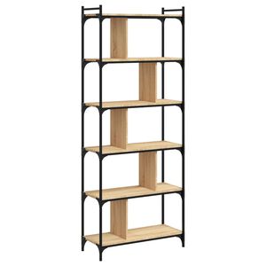 vidaXL Librer&iacute;a 6 estantes madera ingenier&iacute;a roble Sonoma 76x32x192 cm