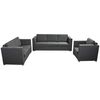vidaXL Conjunto de sof&aacute;s 3 unidades tela gris oscuro