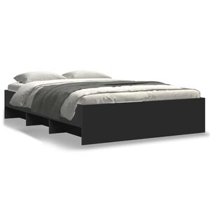vidaXL Estructura de cama madera de ingenier&iacute;a negra 140x190 cm
