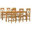 vidaXL Conjunto de comedor 7 uds. Beige Madera de Roble S&oacute;lido