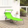 vidaXL Tumbona plegable con cojín 1-persona Verde 56 x 190 x 81cm tela