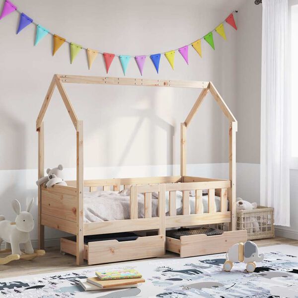 vidaXL Estructura de cama infantil con cajones madera de pino 80x170cm